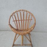Rattan shell armchair for children 60s