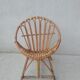 Fauteuil coquille en rotin pour enfant années 60