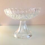 Chiseled glass footed cup / vintage 60s-70s