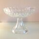 Chiseled glass footed cup / vintage 60s-70s