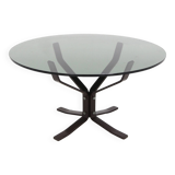 Table basse en métal et en verre, Suède, 1970