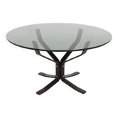 Table basse en métal et en verre, Suède, 1970