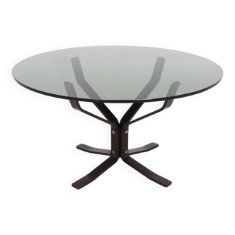 Metal and glass coffee table, Sweden, 1970s