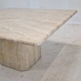 Italian coffee table in travertine, 1980s