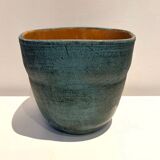 Cache-pot ancien en terre cuite émaillée TBE