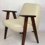 Fauteuil beige model 366 par Józef Chierowski années 1970
