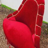 Fauteuil crapaud d'angle en velour époque Napoléon iii