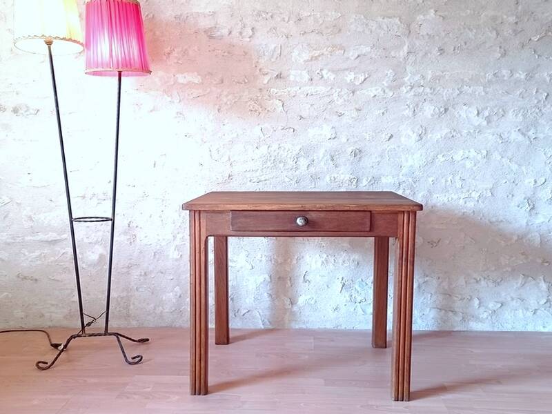 Art Deco desk or side table from the 1930s, vintage, solid wood