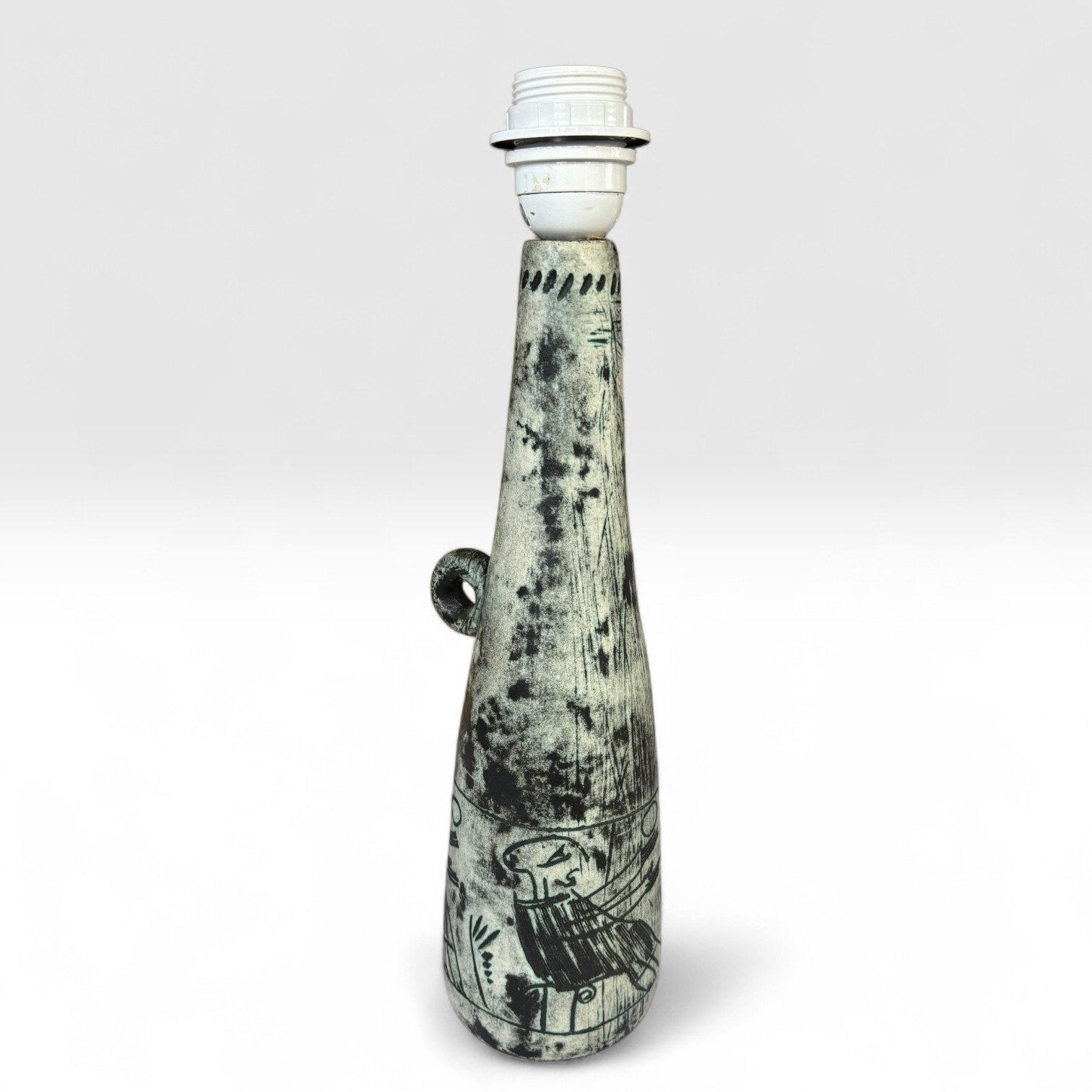 Jacques BLIN, lamp base with stylised figurative decoration