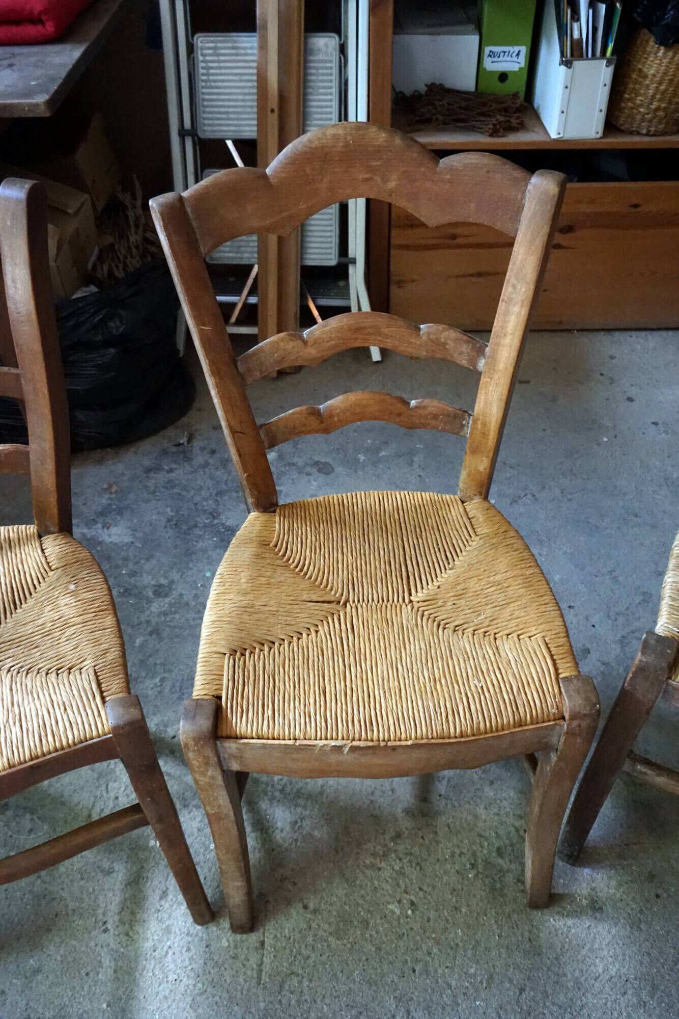 4 chaises paillées