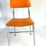 Pair of vintage orange leatherette chairs