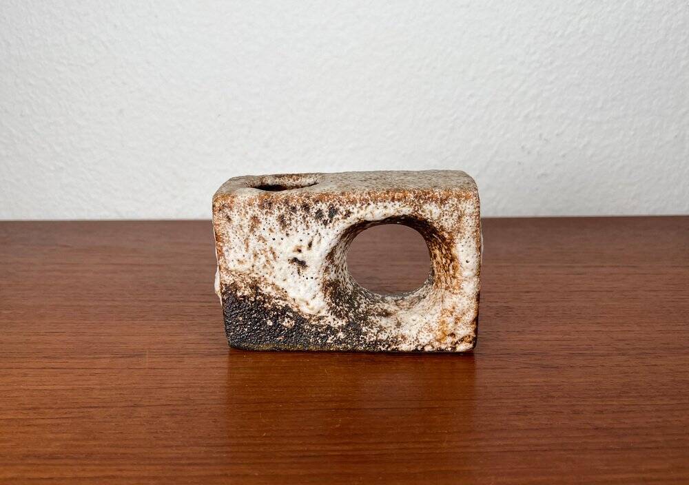 Brutalist Fat Lava vase from the mid-century by Van Woerden for Vest Keramik, 1960s.
