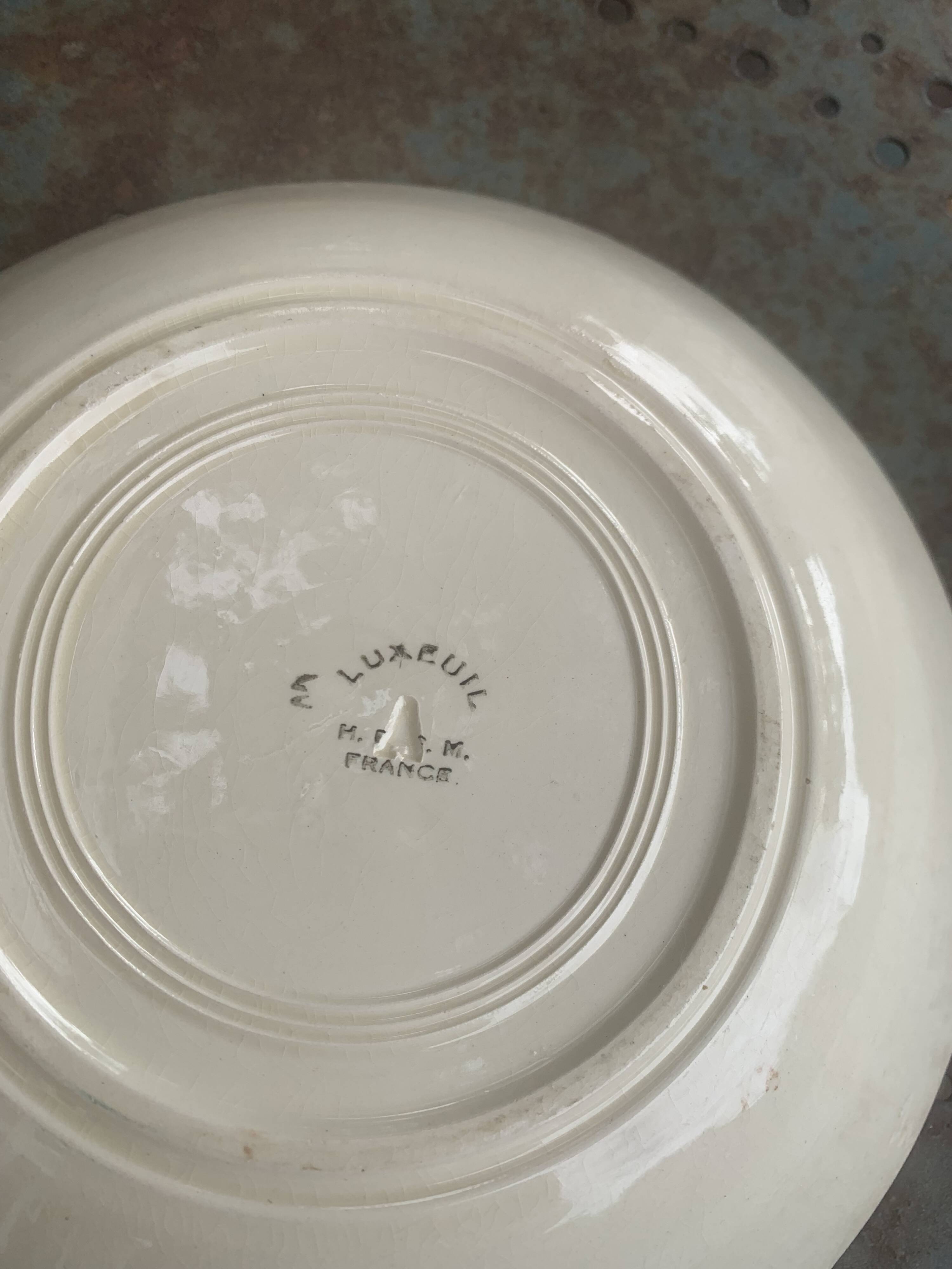 Fruit bowl, deep plate, luxeuil, old poppy motif