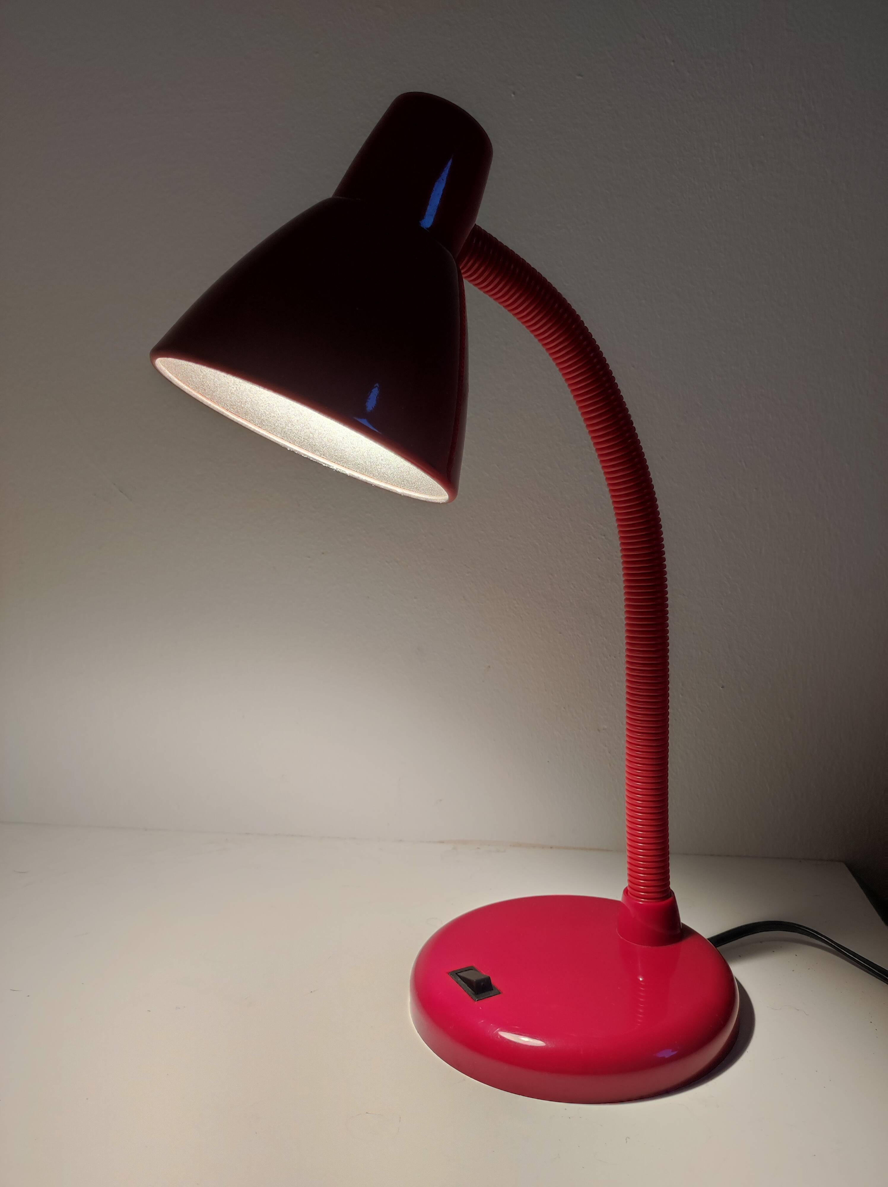 Flexible desk lamp red workshop articulated vintage brand Massive