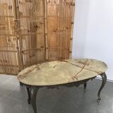 Table basse bronze et onyx
