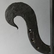 Bougeoir coq en fer forgé, brutaliste