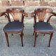 pair of armchairs restaurant curved wood vintage 80s