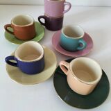 Vintage multicoloured triangular espresso set