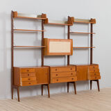 Scandinavian  free standing  Ergo wall unit bar cabinet and 3 cabinets and with 7 shelves,  by John