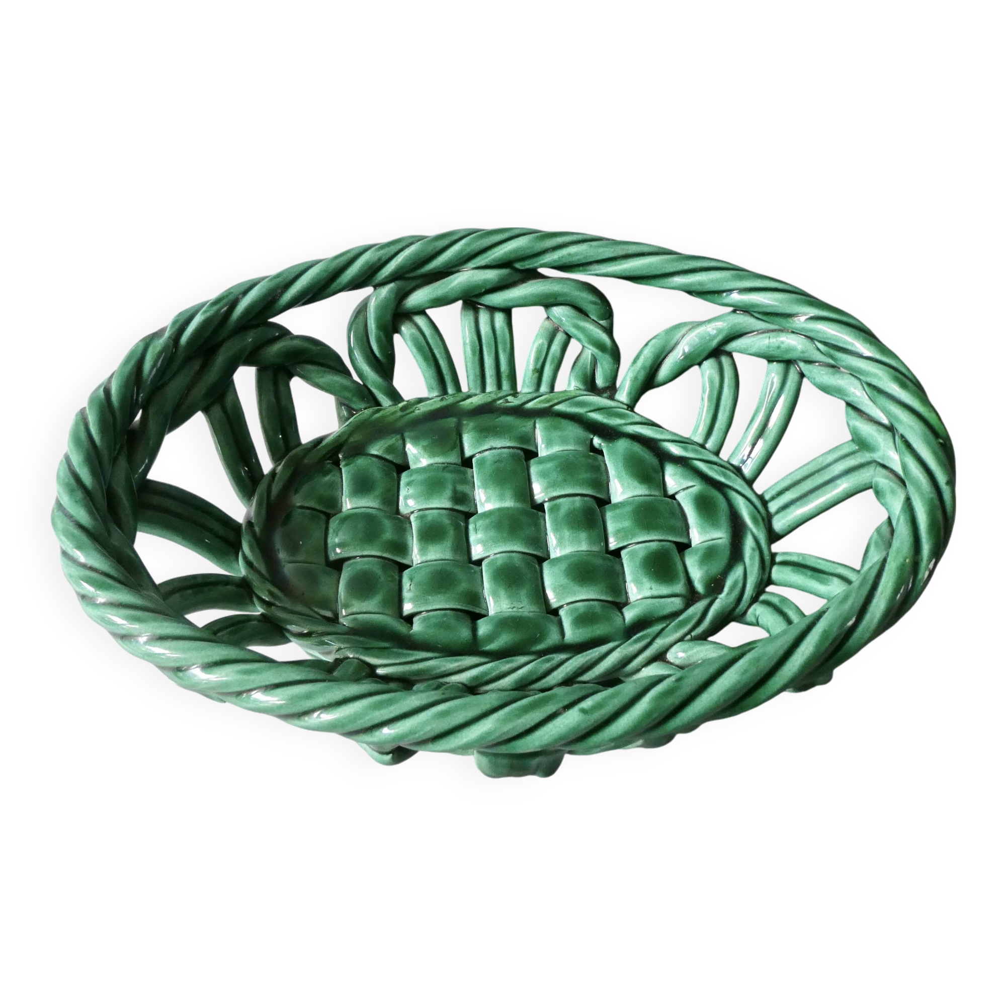 Barbotine cup braided effect, 60s