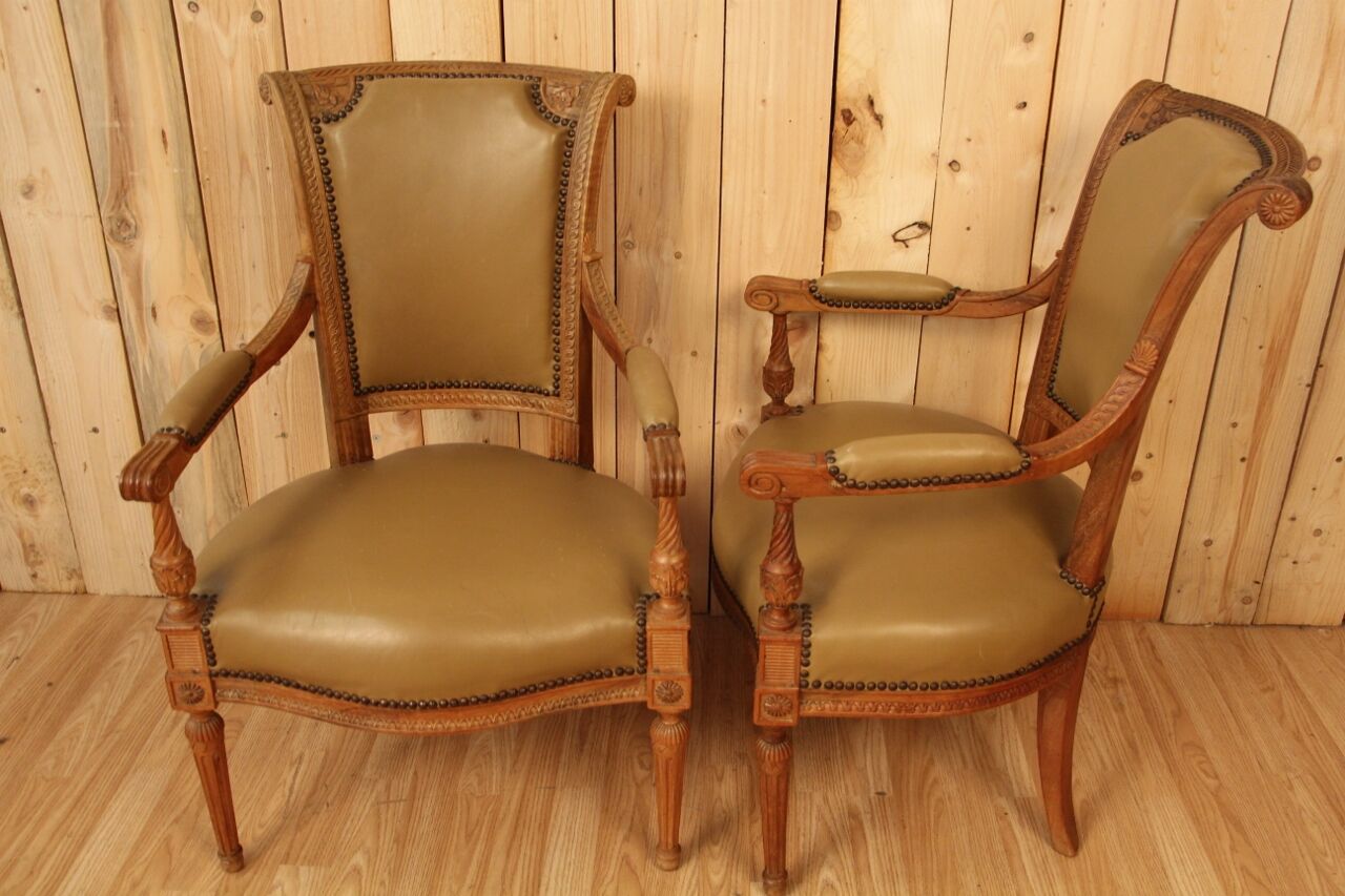 Pair of armchairs Louis XVI Directoire XVIIIth