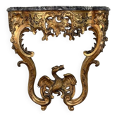 Regency console with a dragon, carved and gilded wood, Paris circa 1720