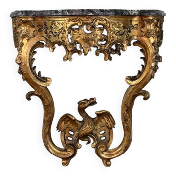 Regency console with a dragon, carved and gilded wood, Paris circa 1720