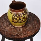 Early 20 th Century Glazed Rustic Terracotta Vase Romanian Traditional Oltenia