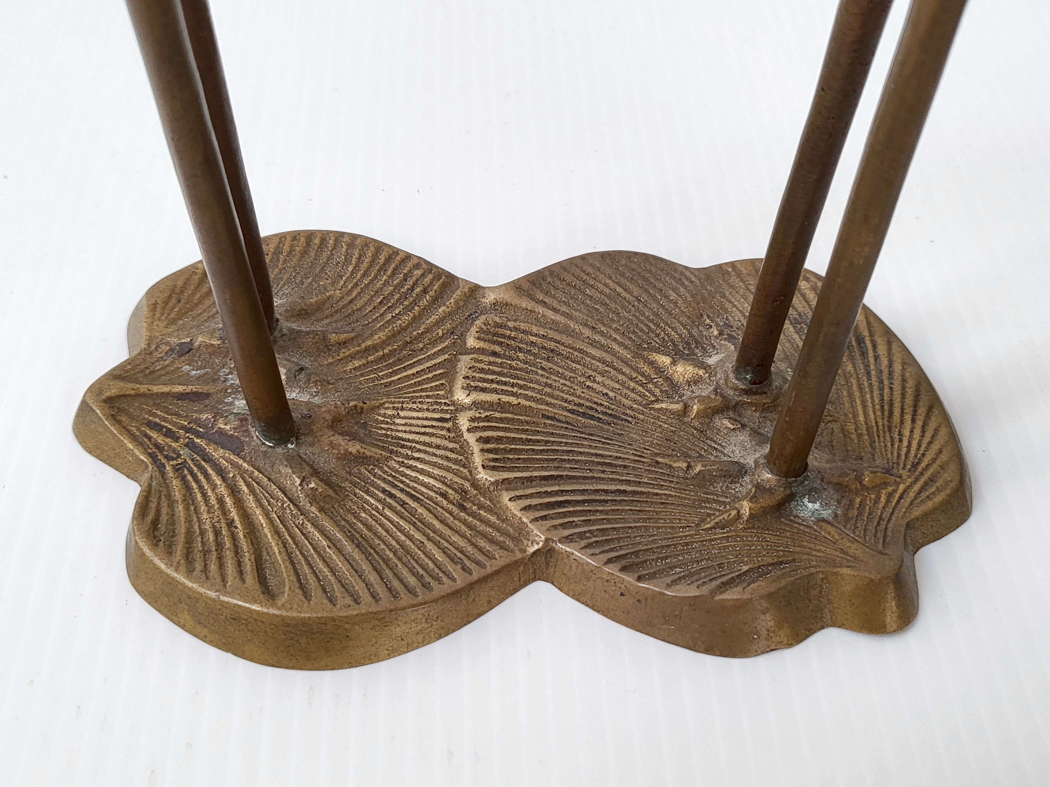 Pair of vintage 1970 brass intertwined herons