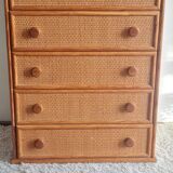 Vintage wicker chest of drawers.