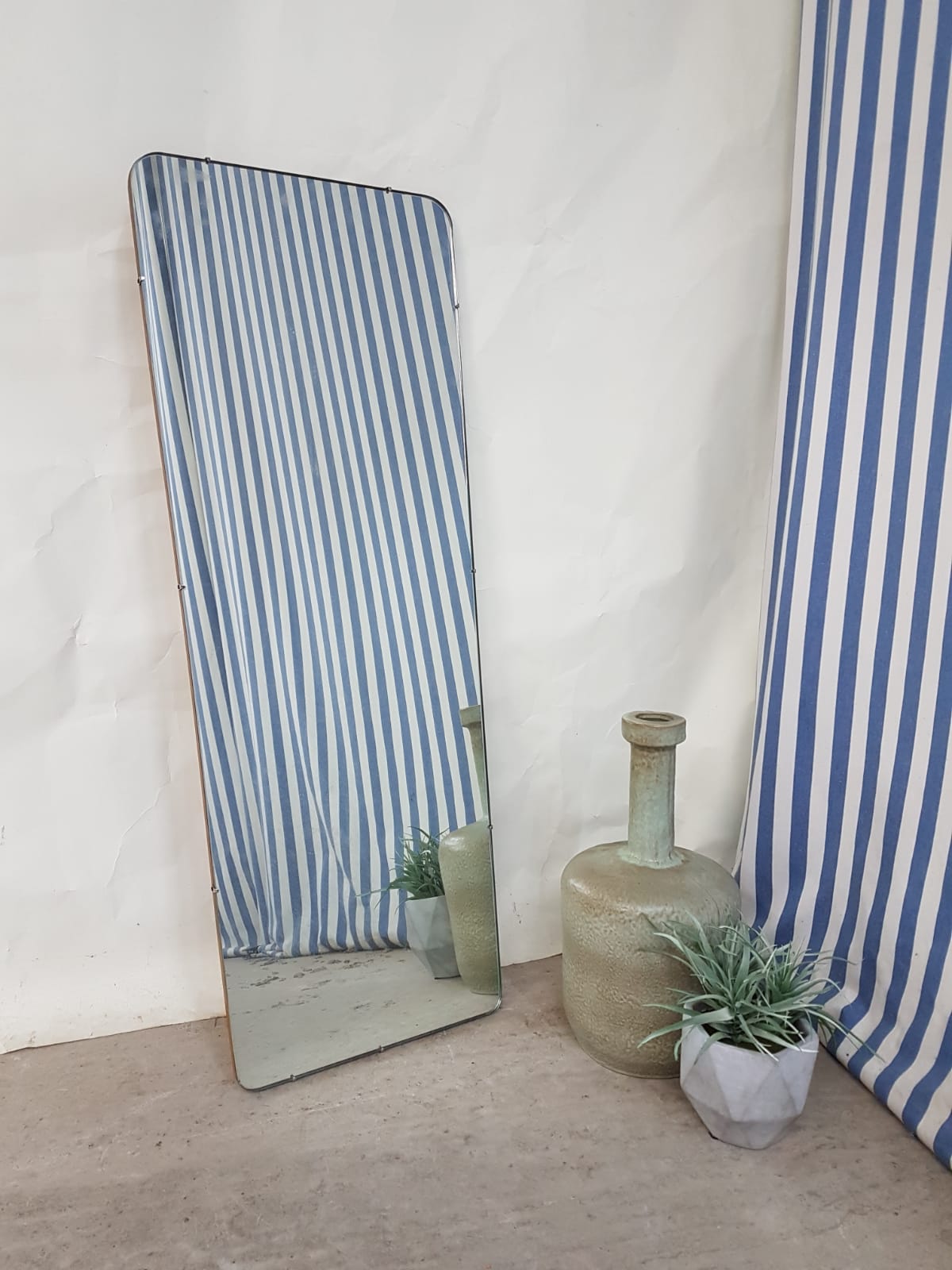 Vtg Mid Century Floor Standing Wall Mirror Danish Scandi Design Retro 70s 40x106cm