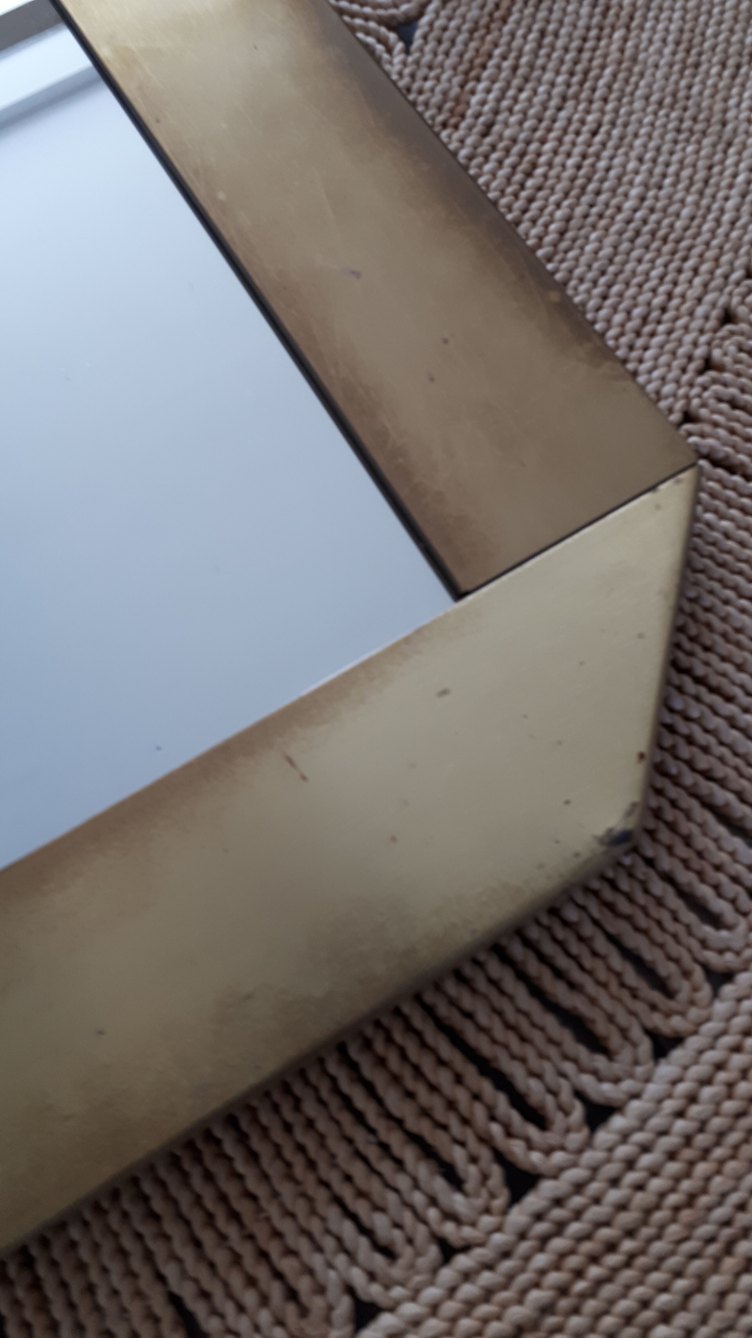 Gold metal mirror years 80 55x97cm