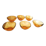 Set of 6 amber Vereco ramekins / bowls