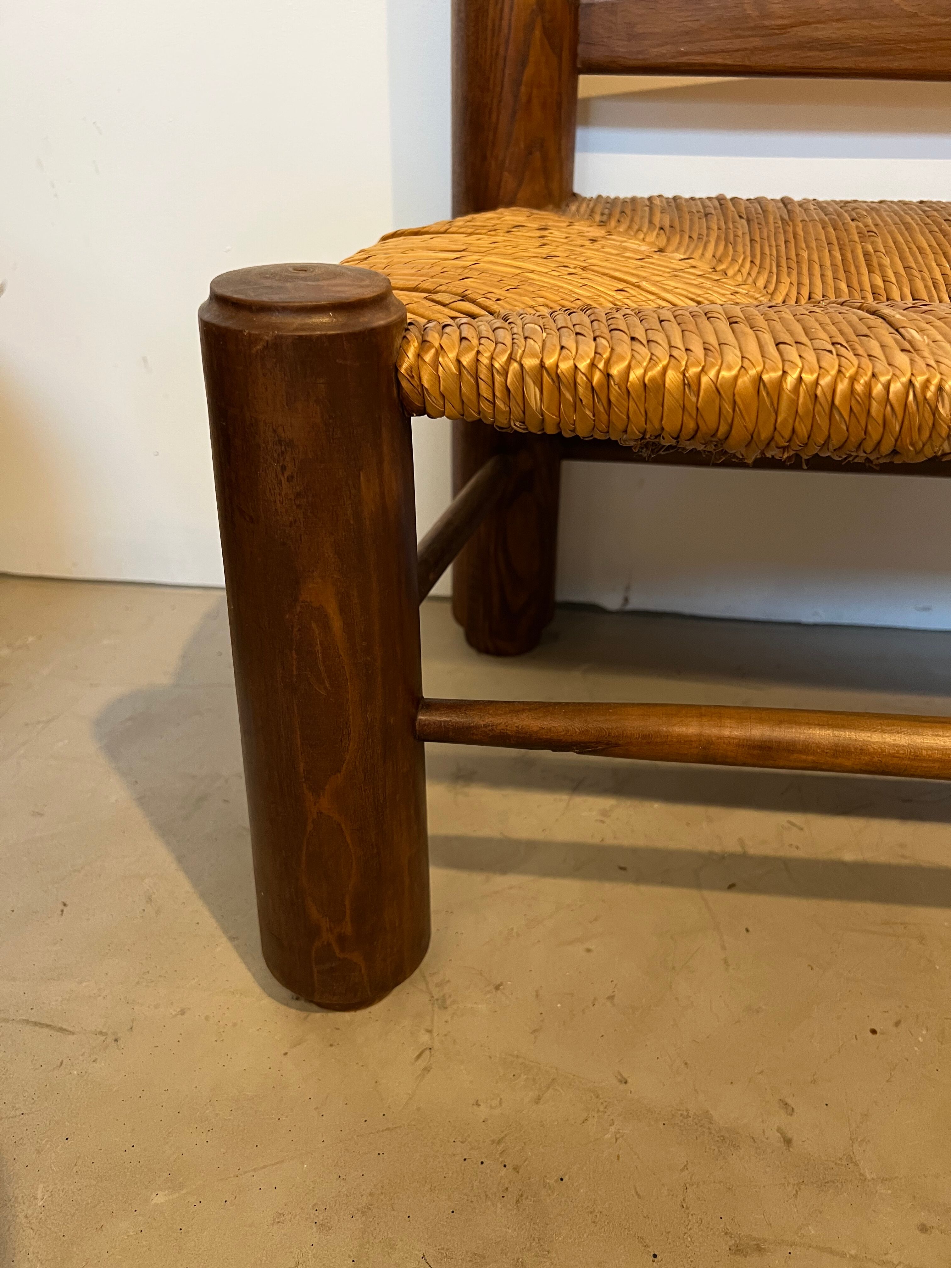 Turned wood bench