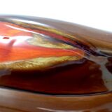 Handmade Orange and Brown Glazed Vallauris Ceramic Vase, France