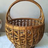 Peacock wicker basket
