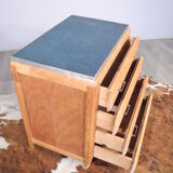Old dresser crude pine on green year 1970