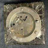 Plafonnier carré en verre vintage, motif soleil.