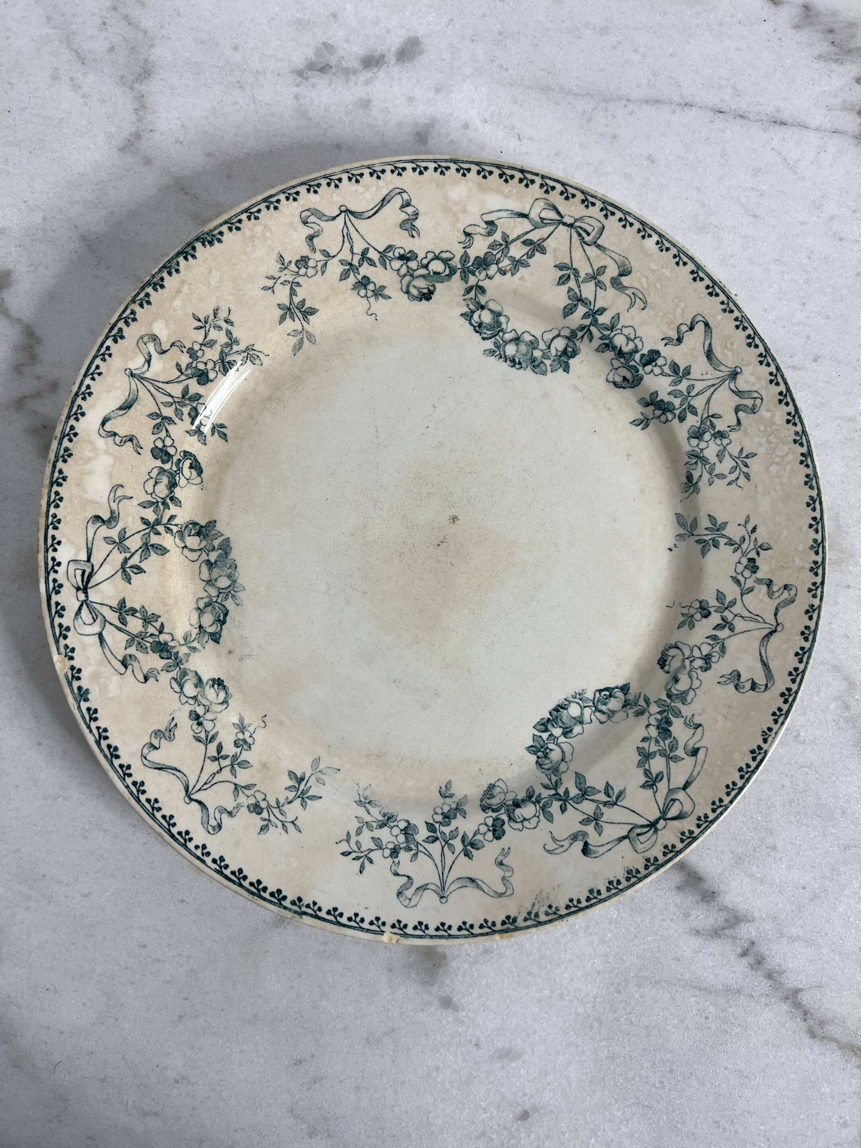 Set of 9 Terre de Fer flat plates - Sarreguemines U&C Mozart