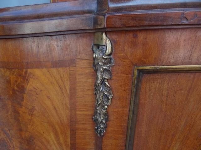 Golden bronze Louis XVI style mahogany bed