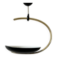 Black metal and brass arc pendant light "Les Activités" by Lucien Gau, Paris 1960