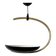 Black metal and brass arc pendant light "Les Activités" by Lucien Gau, Paris 1960