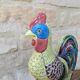 Polychrome decorative rooster in Paris Porcelain statue H30cm
