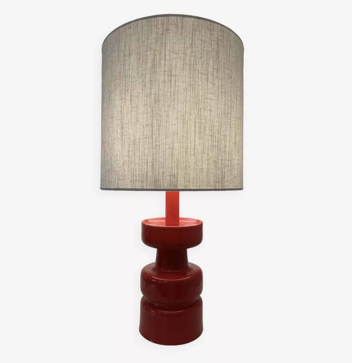 Mid-Century Modern Red Ceramic Table Lamp, 1960s