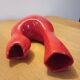 Red ceramic vase, italy 1970s
