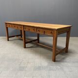 Large antique drapery fabric table