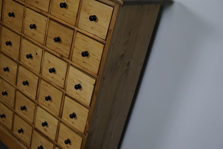 Vintage apothecary furniture in pine Netherlands 1950s