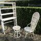 White wicker and rattan shelf