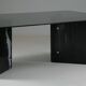 Black veined marble coffee table with smoked glass top, Italy 1970