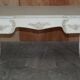 Antique Louis XV style flat desk painted with stool.